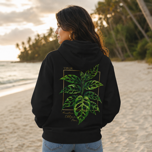 Hoodie Signature "Monstera Obliqua Peru" - Coton Bio & Art Botanique