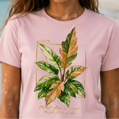 T-shirt "Philodendron Caramel Marble Variegata" – Coton Bio & Art Botanique
