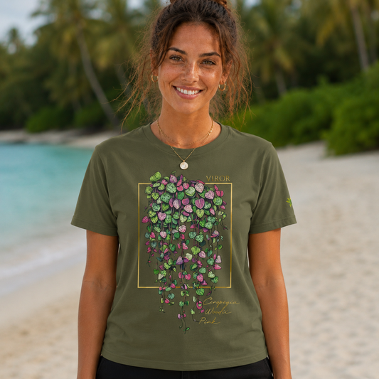 T-shirt "Ceropegia Woodii Pink" – Coton Bio & Art Botanique