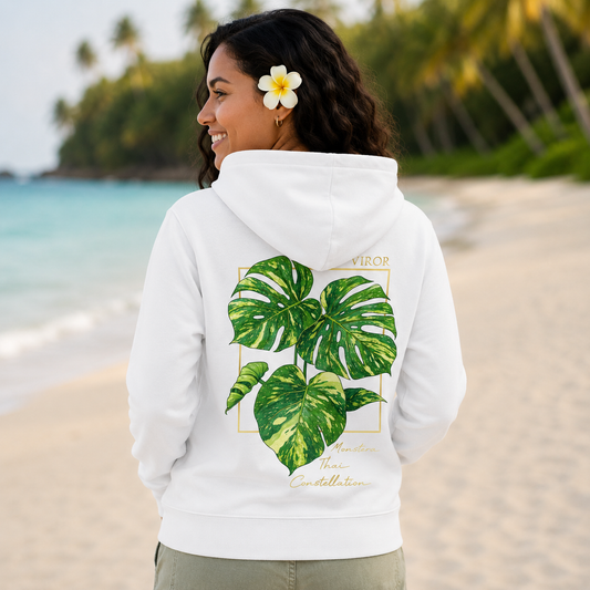 Hoodie Signature "Monstera Thai Constellation" - Coton Bio & Art Botanique