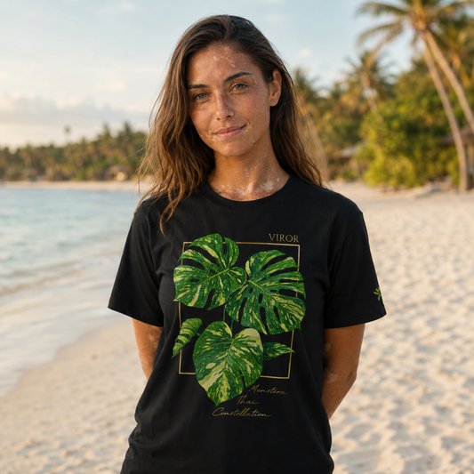 T-shirt "Monstera Thai Constellation" – Coton Bio & Art Botanique