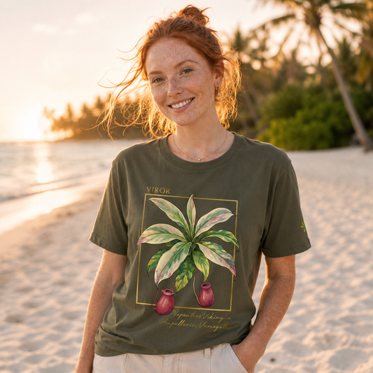 T-shirt "Nepenthes Viking x Ampullaria Variegata" – Coton Bio & Art Botanique