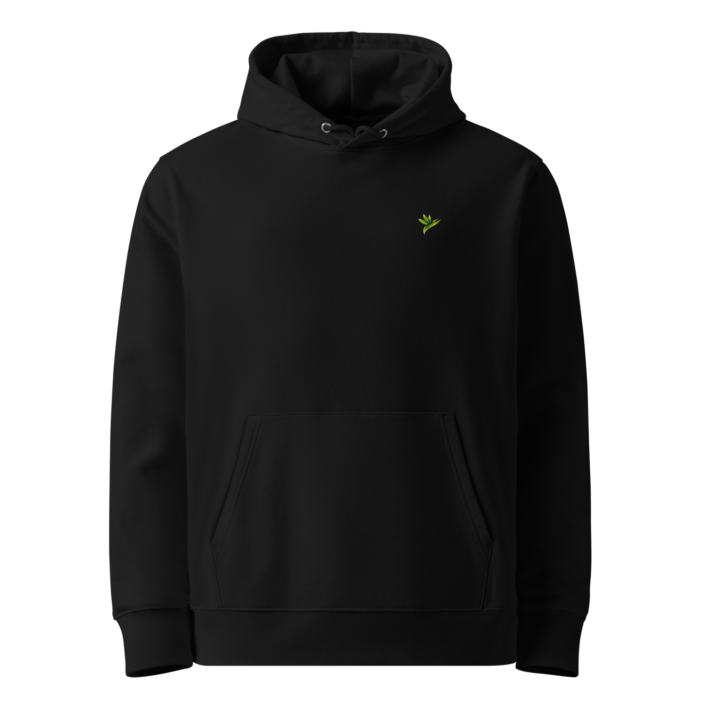 Hoodie noir en coton bio avec illustration de plante rare Rhaphidophora Tetrasperma Variegata par Viror.