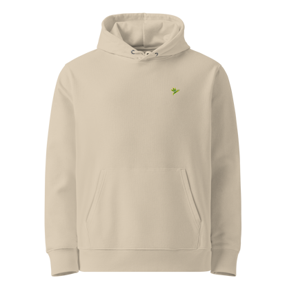 Hoodie bleu marine en coton bio avec illustration de plante rare Rhaphidophora Tetrasperma Variegata par Viror.