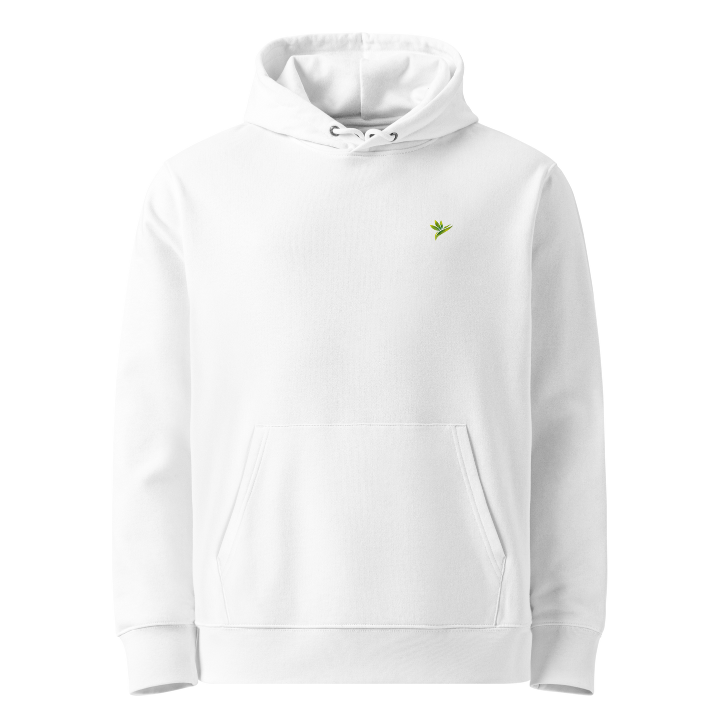 Hoodie bleu marine en coton bio avec illustration de plante rare Rhaphidophora Tetrasperma Variegata par Viror.