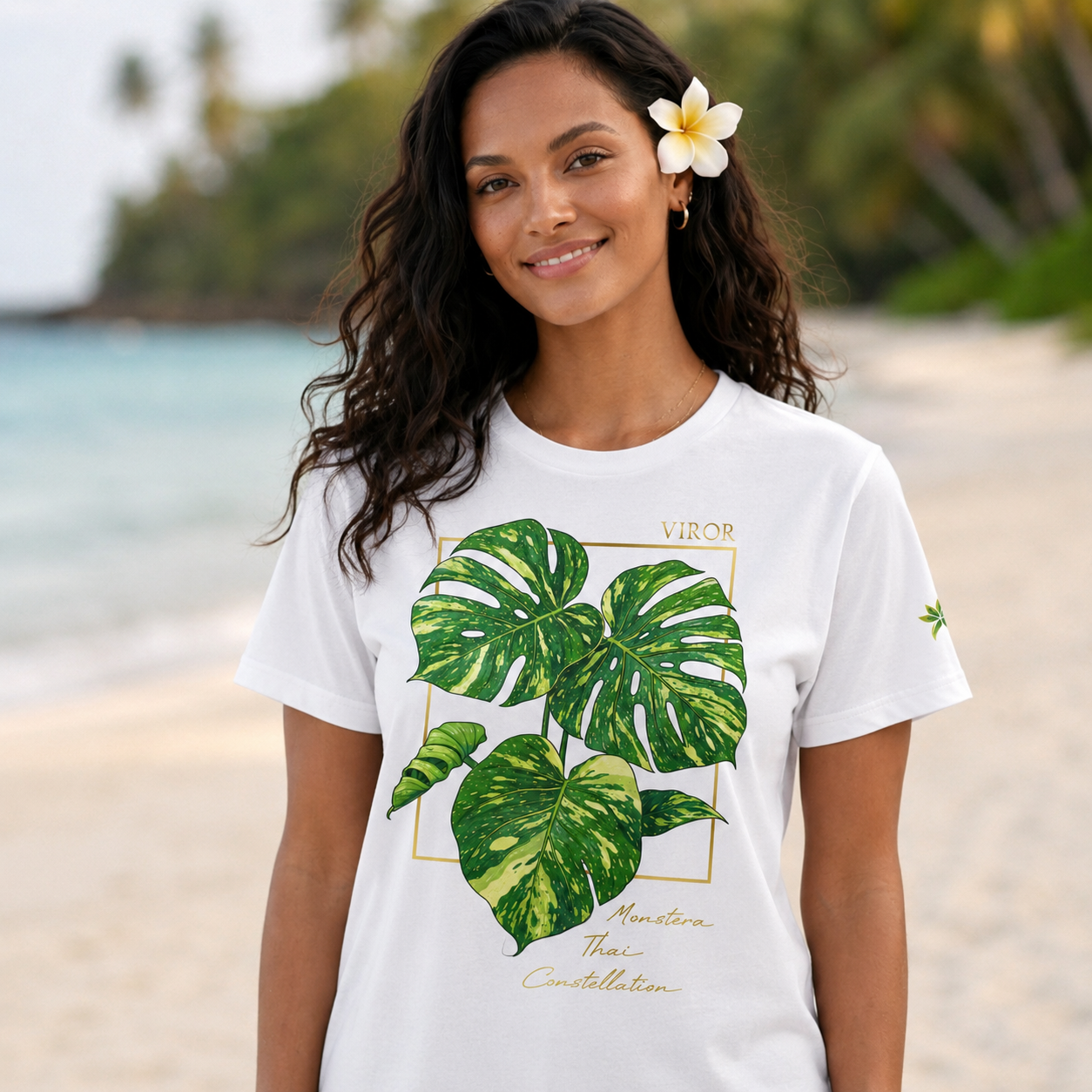 Camiseta "Monstera Thai Constellation" – Algodón Orgánico y Arte Botánico