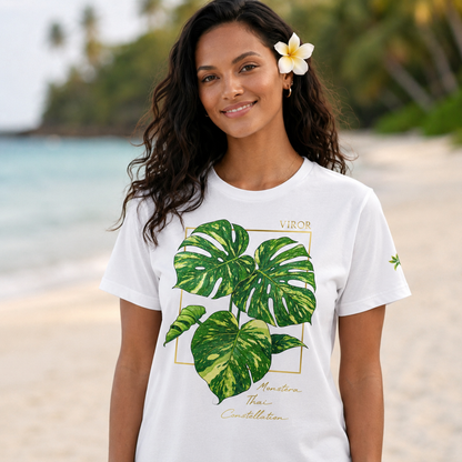 Camiseta "Monstera Thai Constellation" – Algodón Orgánico y Arte Botánico
