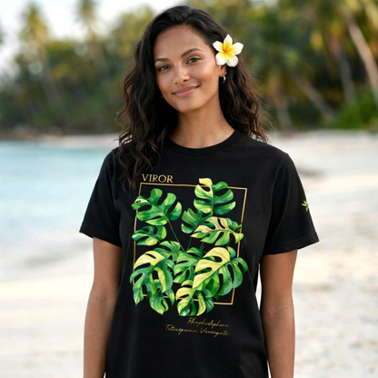 T-shirt "Rhaphidophora Tetrasperma Variegata" – Coton Bio & Art Botanique